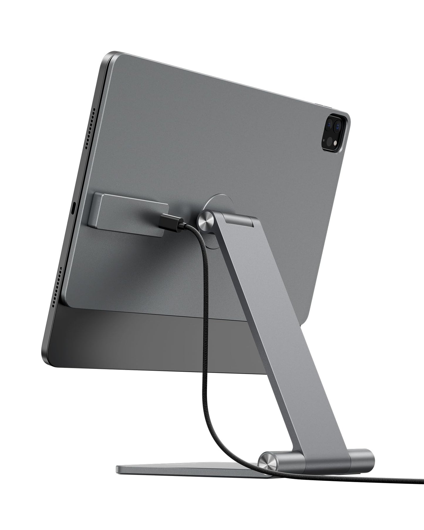 [Upgrade] KU XIU Magnetic Wireless Charging Stand for iPad Pro/Air 11 M2, Foldable Aluminum Alloy Tablet Holder Mount for Desk, Adjustable Tablet Stand for iPad Pro 11 1st/2nd/3rd/4th,Air 10.9 4th/5th