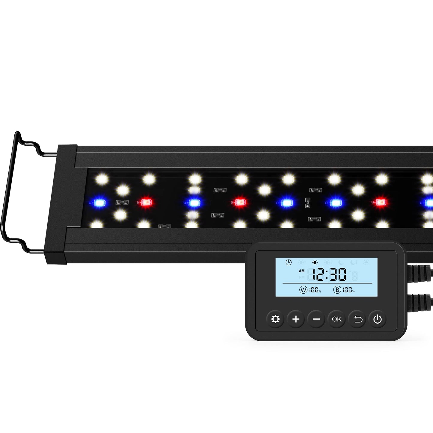 NICREW SkyLED Plus Aquarium Plant Light, Freshwater Fish Tank Light with Ramp Up and Dim Down, Spectrum Adjustable and Lighting Schedule Programmable with Controller, 12-18 Inches, 11 Watts