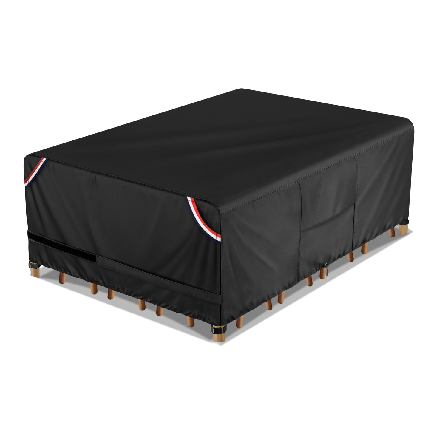 KylinLucky Patio Furniture Table Covers Waterproof 600D Heavy Duty - 108 x 82 inch All-Weather Outdoor Dining Set Cover for 9ft x 6ft Table and Chairs