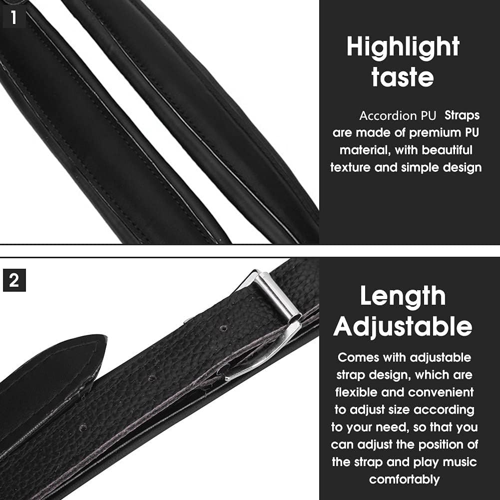 Accordion Straps, Adjustable PU Material Comfortable Bass Straps Universal Fit for Professional Musicians Students Street Performers Concerts Practice Sessions Outdoor Performances