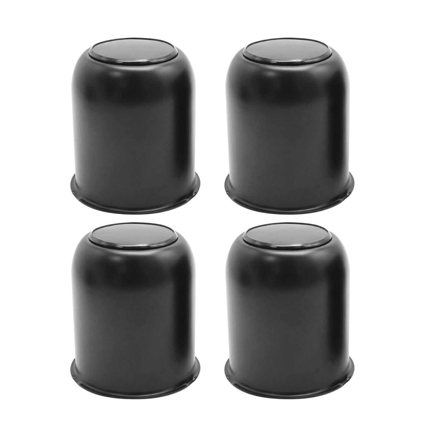 Hoypeyfiy 4Pcs Push Through Wheel Center Caps, 3.19 Inch Truck Trailer Rim Center Caps, Trailer Hub Caps for Trailer Truck RV Wheel Rims, Silver or Black (Black,3.19")