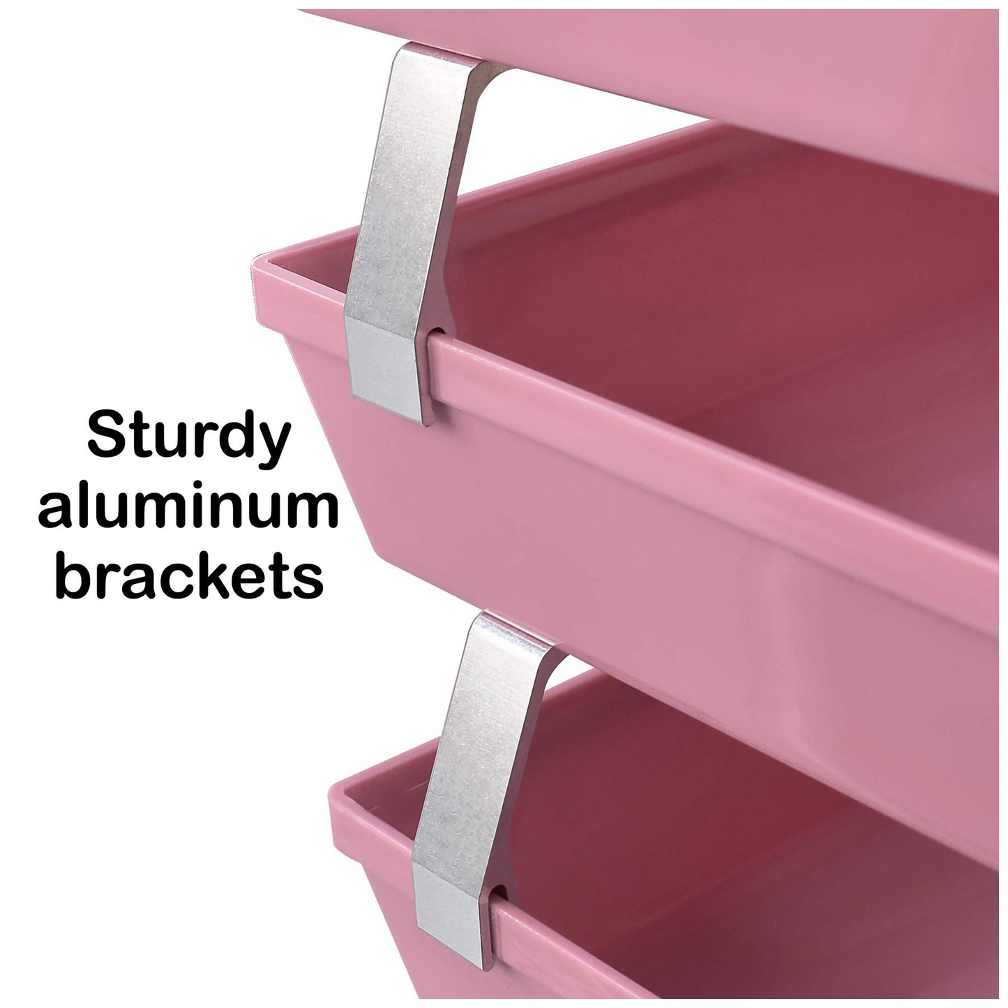 Acrimet Facility 4 Tier Letter Tray, Side Load, Letter Size/A4, Desktop File Organizer, Plastic (Solid Pink)