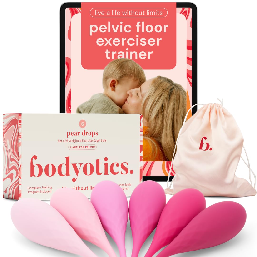 Bodyotics Deluxe Kegel Weighted Exercise Balls - Pelvic Floor Tightening and Strengthen Bladder Control - Prevent Prolapse - Set of 6 for Beginners to Advanced with Free E-Book