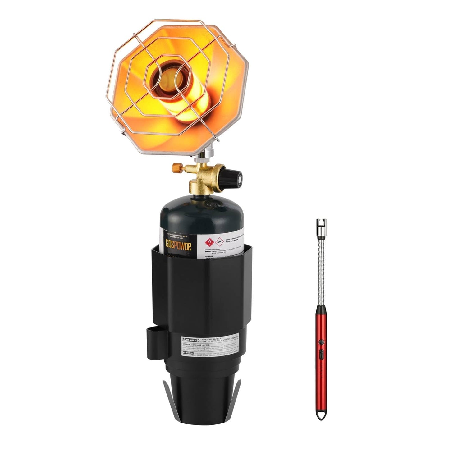 Propane Golf Cart Heater 6200BTU, Propane Heater with Golf Cart Cup Holder, Camping, Patio, Hiking, RV Travel (Fuel not included)