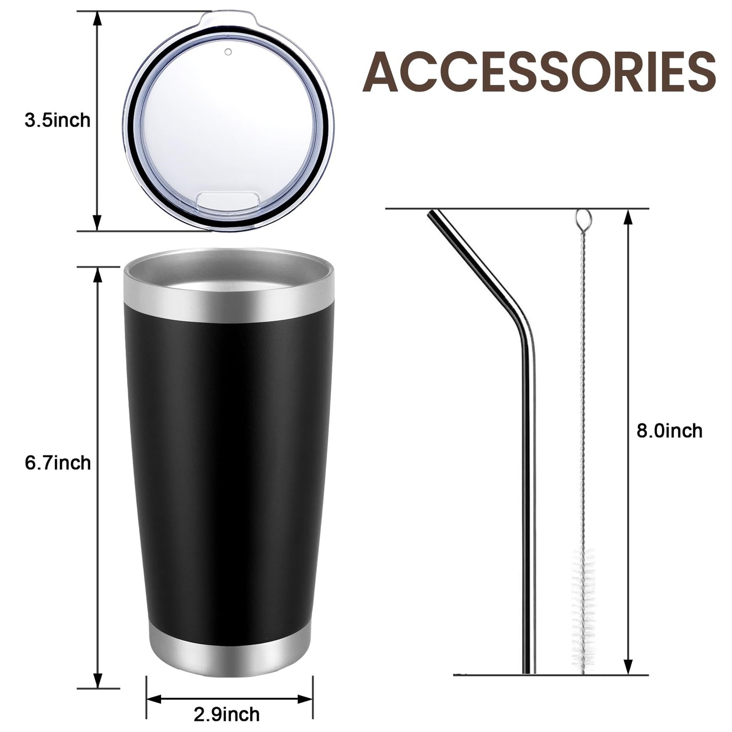 MEWAY 20oz Tumbler Double Wall Vacuum Insulated Travel Mug Bulk, Mix Color Stainless Steel Tumblers with Lid and Straw, Durable Powder Coated Coffee Cups for Cold & Hot Drinks