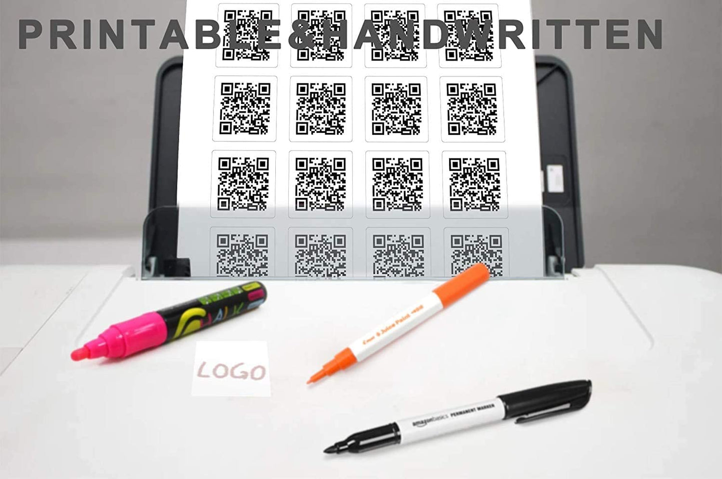 Mr-Label 1.5" x 1.5" Square White Sticker Labels - Waterproof and Tear-Resistant - for Inkjet & Laser Printer - for Food Package | Gift Bag | Jar (100 Sheets Total 2400 Labels)