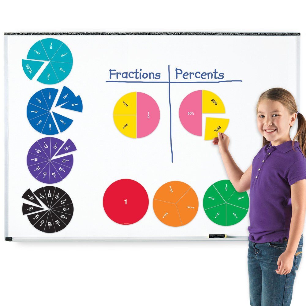 Learning Resources LER1616 Doublesided Magnetic Fraction Circles, Multi