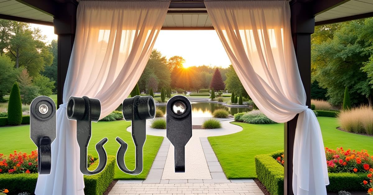 APEX GARDEN Replacement Steel Metal Slide Hooks with Wheels for Gazebo Curtains/Mosquito Net Screen/Rails and Tracks of Gazebo - Quantity of 36 -