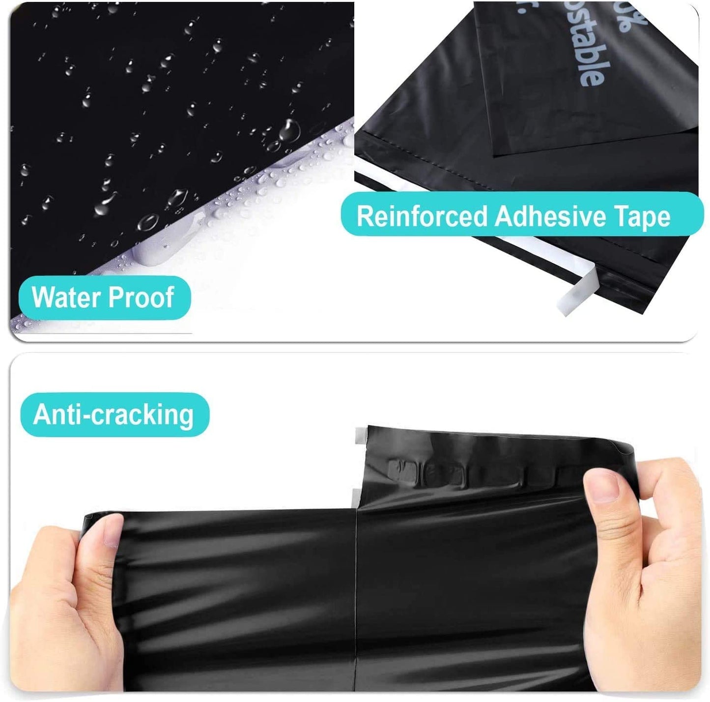 12x15.5 inch, Compostable & Biodegradable Envelope Shipping Poly Mailers, 100 Count Eco Friendly Alternative to Poly Mailing Bag | 100% Recyclable | D2W Certified