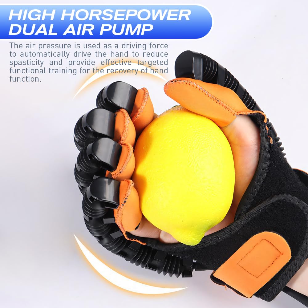 BAUSATZ Rehabilitation Robotic Gloves for Stroke Recovery-Multiple Training Modes，Custom Settings Finger Rehab Trainer，Stroke Recovery Equipment (Right Hand-Large)