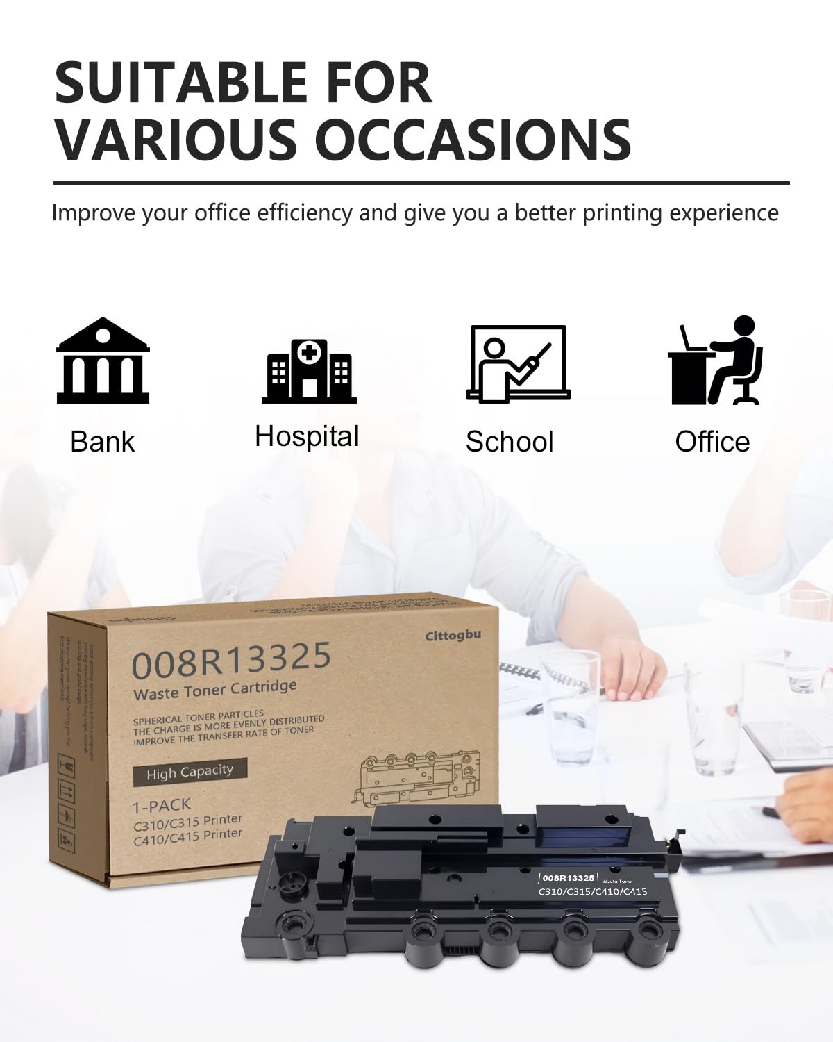 C310/C315 Waste Toner Bottle 1 Pack - 008R13325 Waste Toner Replacement for Xerox C310 C315 C410 C415 Printers