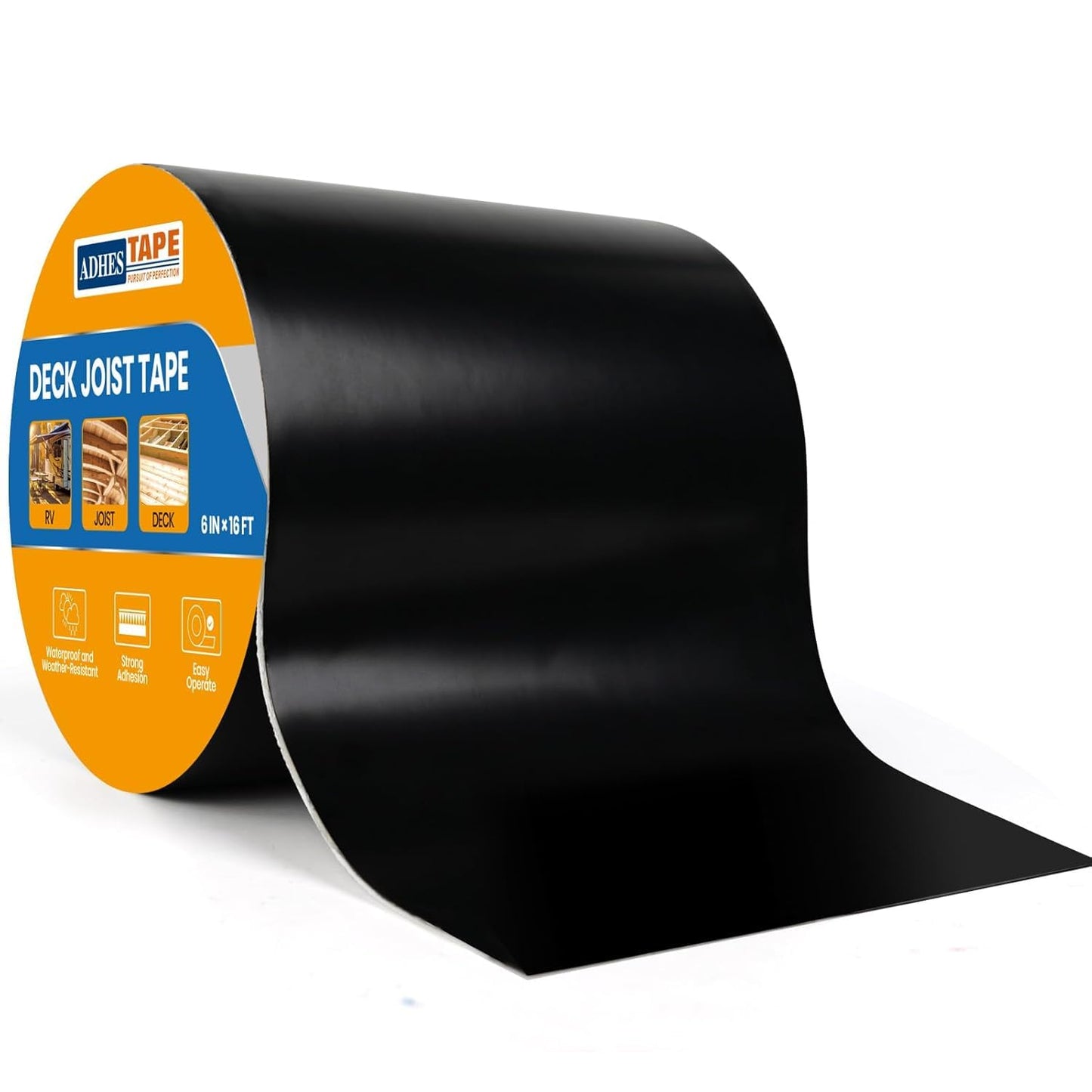 ADHES Tape Pursuit of Perfection 6" x 50' Weather Resistant & Waterproof Butyl Joist Tape for Decking, Deck Flashing Tape, Ideal for Wood Decks Beams Roof, Outdoor Construction Use