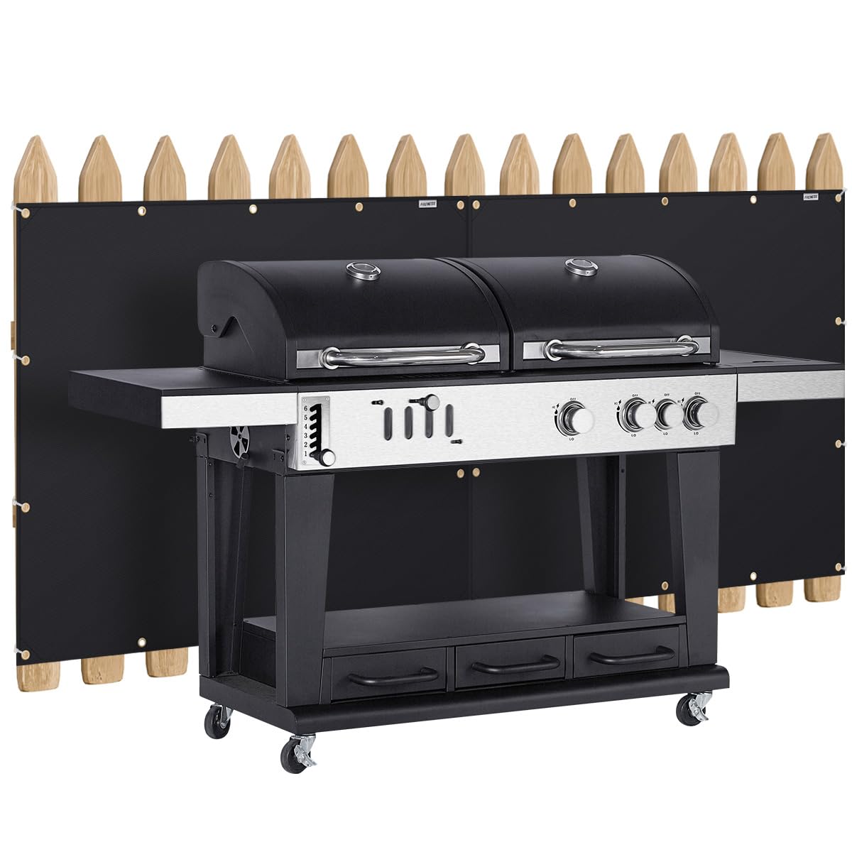 FIREWESS Heat Shield Behind Grill 4'x5' Heat Shield Mat for Wall, Deck Fence, Railing, Grill and Refrigerator, Heavy Duty Fireproof Cover and Screen Protect Deck Railing from Grill