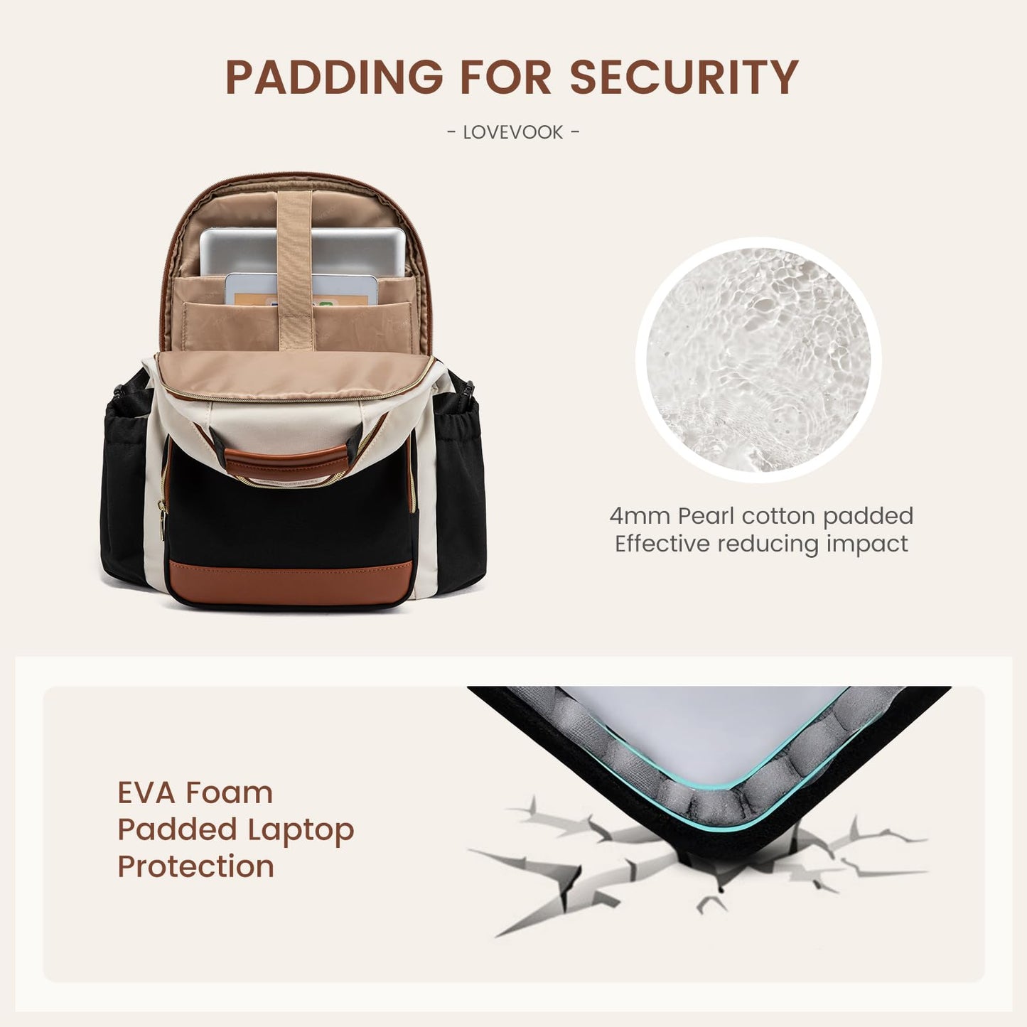 LOVEVOOK Laptop Backpack for Women, Leopard Print, 15.6 Inch, Laptop Travel College Teacher Work Daily Carry on Backpack