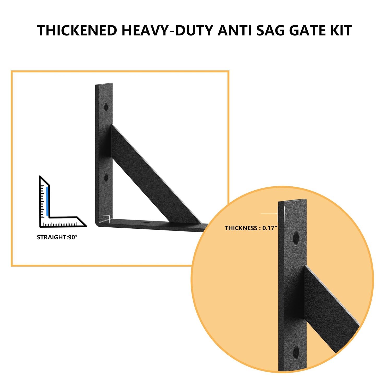 [Heavy Duty] Sdstone Gate Kits, Adjustable Gate Corner Brace Bracket Anti Sag Gate Frame Kit, gate Hardware kit for Wood Fence,Driveway Gates,Shed Doors,Corral Gates
