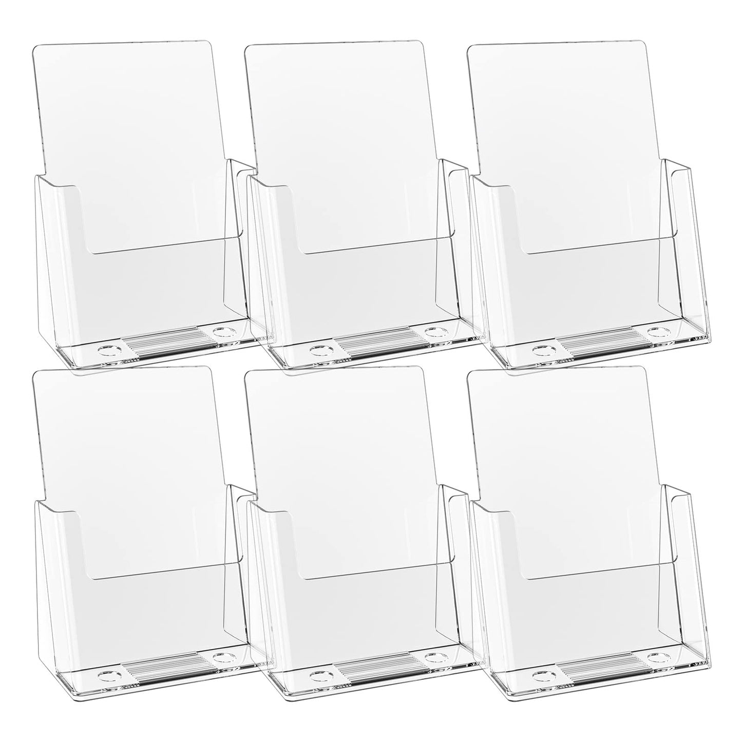 zavekia 6 Pack 6'' x 9'' Acrylic Brochure Holder,wide brochure leaflet booklet literature flyer catalog magazine. (6 x 9 in/ 6 Pack)