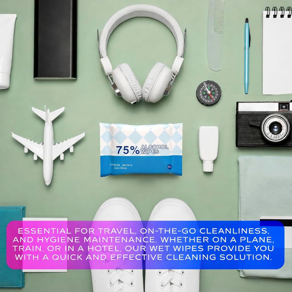 Sllic® - Disinfectant Wet Wipes - All-Purpose - 75% Alcohol Wipes - Clean & Sanitize Surfaces & Skin - Safe for Skin - Quick-Drying & Non-Sticky Formula - Unscented - 300 Wipes (30 Packs of 10 Each)