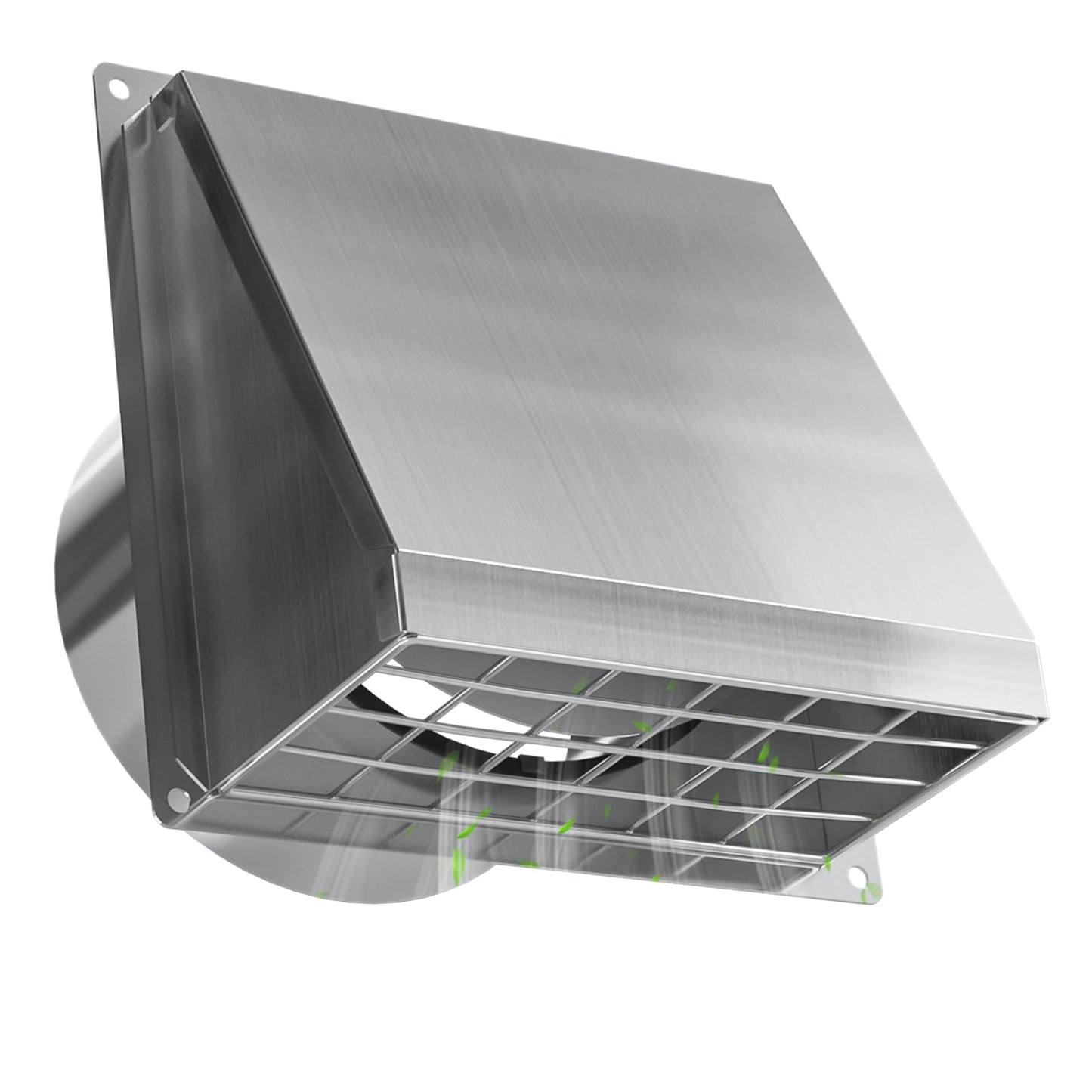 Hon&Guan Dryer Vent Cover Outside 4 Inch with Removable Mesh -304 Stainless Steel Wall Vent Exhaust Vent Cover Rubber Cushioned Non Return Flap