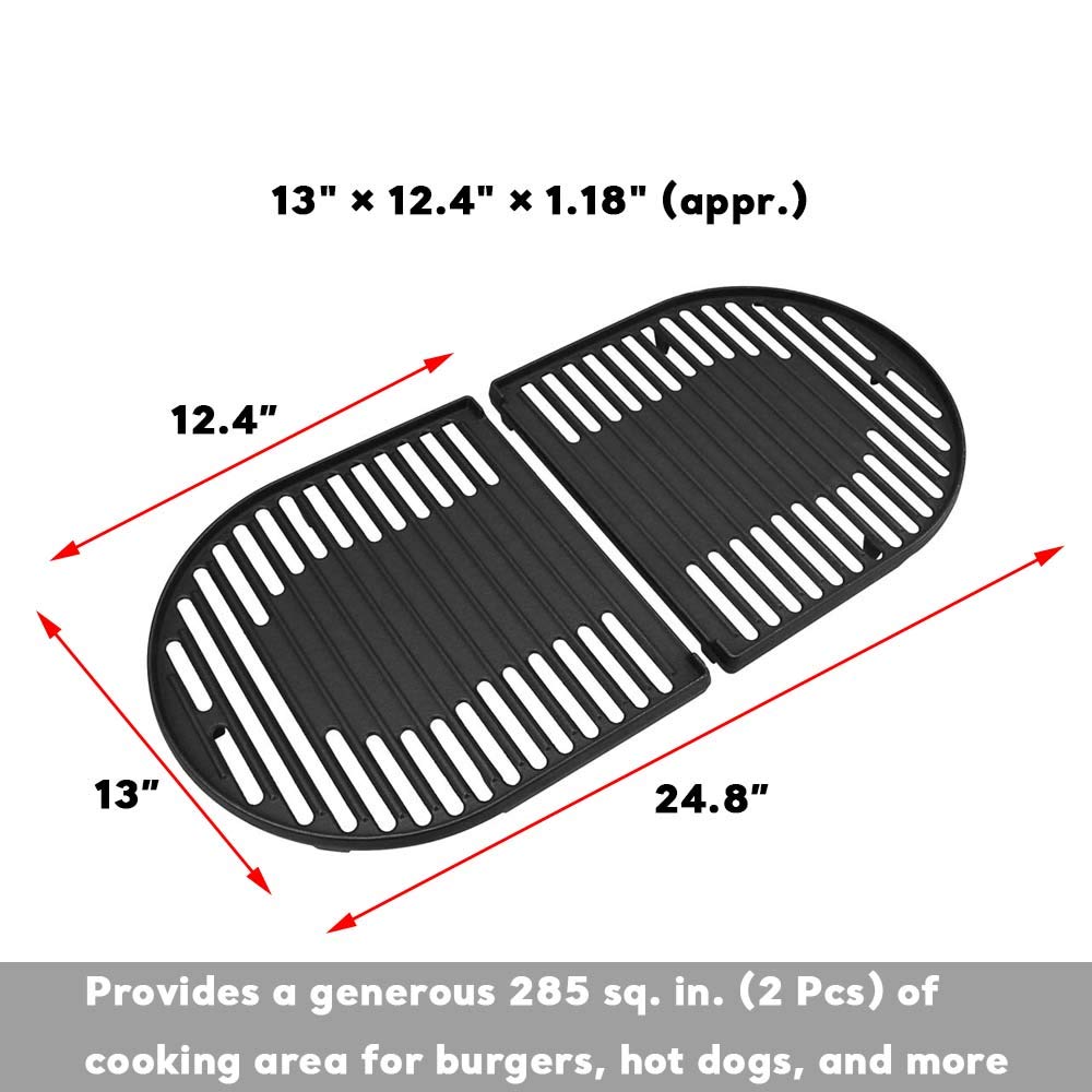 Uniflasy Cast Iron Grill Cooking Grates for Coleman Roadtrip Swaptop Grills LX LXE LXX, 2 Pack