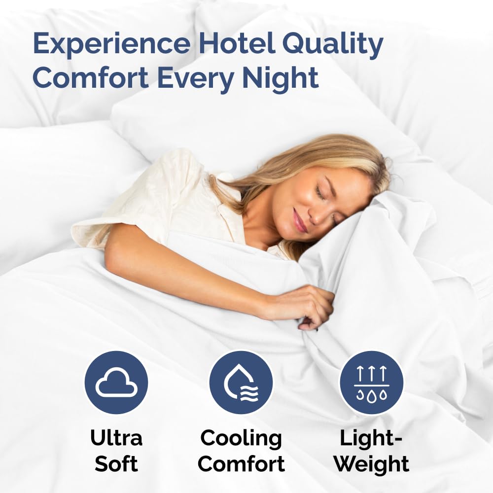 King Pillow Cases Set of 4 - Ultra Soft Hotel Quality Pillowcase Covers - Comfortable Cozy Bedding for Women, Men, Kids & Teens - Machine Washable Pillow Protectors - 4 Pieces Set - King Size White