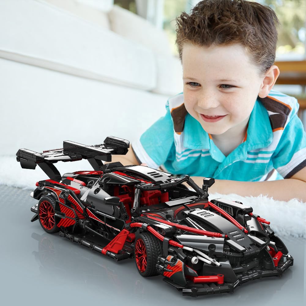 Adults Challenging Racing Car Building Blocks Kit，1:14 1391 Pieces Car Model Building Set DIY Toys for Boys Age 12 13 14 15 16 88301
