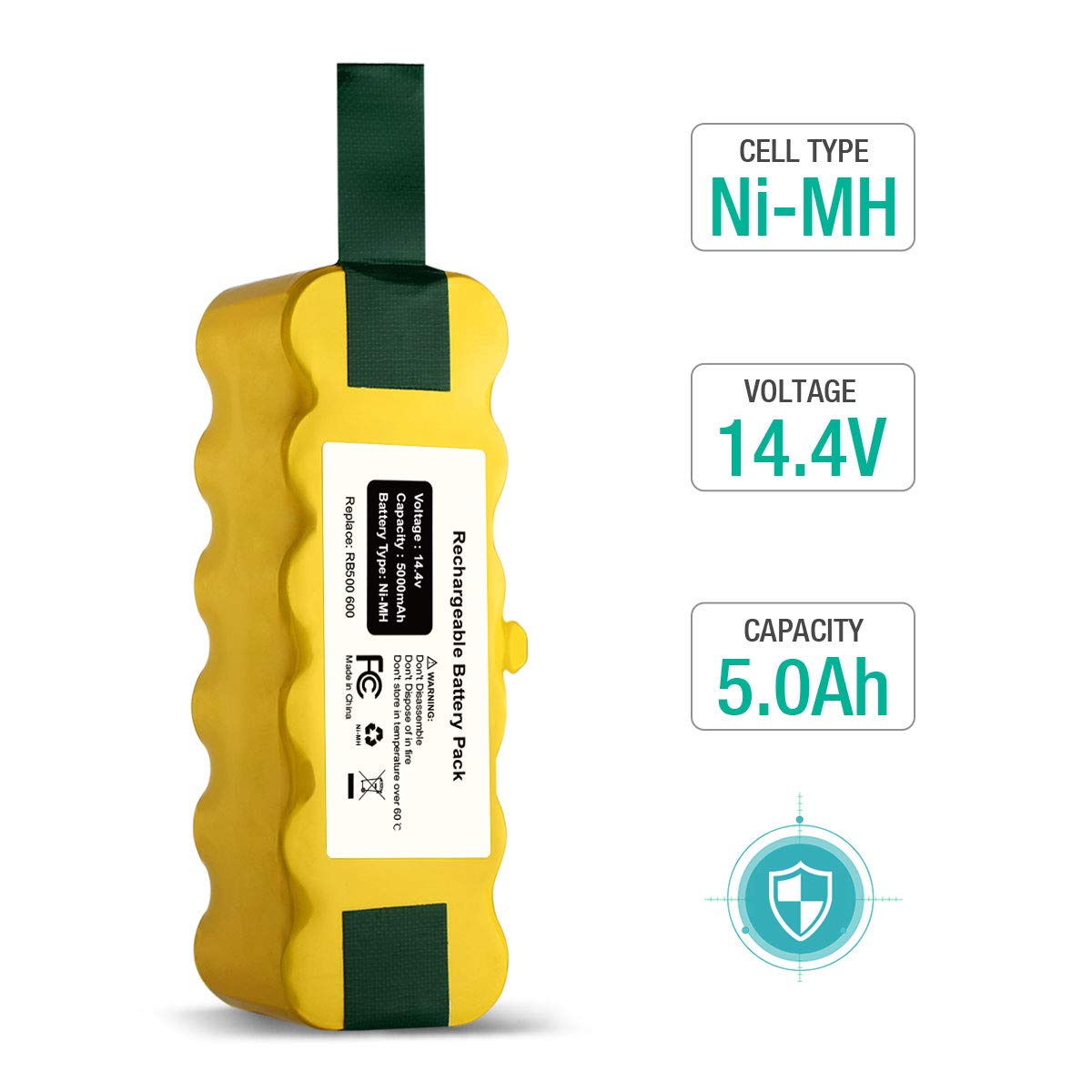 Firstpower 5000mAh 14.4V Compatible with Roomba Battery Replacement R3 Battery 500 600 700 800 900 Series 510 530 531 532 535 536 540 550 552 560 570 580 595 620 650 660 760 770 780 790 800 870