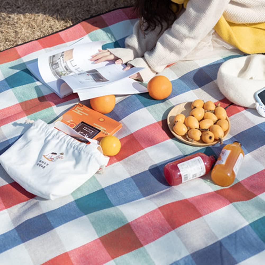 Picnic Blanket Extra large camping mat 78.7 in×78.7 in Three-layer thickening Waterproof and moisture-proof Suitable for family picnics, outdoor concerts, parks, travel（Comes a storage bag）