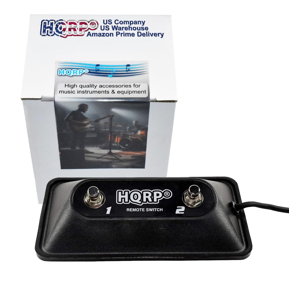 HQRP Multi-purpose 2-Button Guitar Amp Footswitch compatible with Peavey 03022910 03008010 03330850 Replacement fits TransTube Bandit DeltaBlues Supreme Head Ecoustic 112 Mark VIII amps