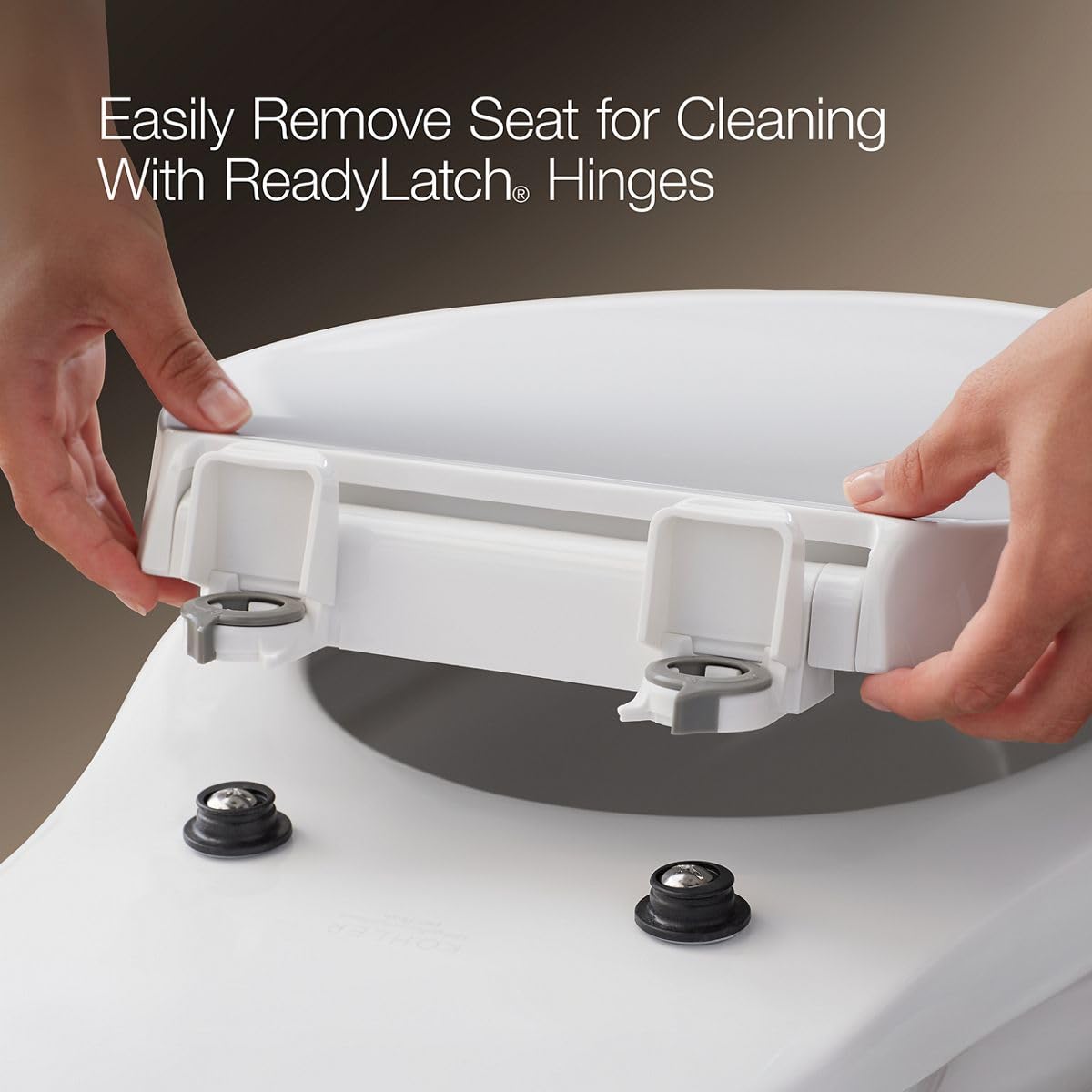 Kohler K-7315-0 Quick-Relase Elongated Toilet Seat White Grip-Tight Cachet, 1,