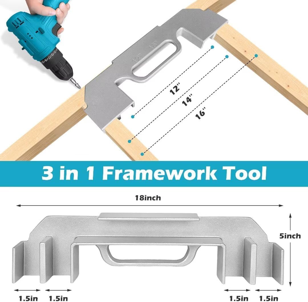 3 in 1 Framing Tools, 12"/14"/16" On-Center Stud Layout Tool, 100% Cast Aluminum, Premium Wall Stud,Precision Measurement Jig Tool for Framing Wall