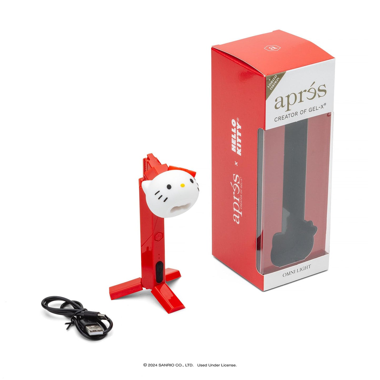 APRÉS x Hello Kitty® Omni Light, Gel-X UV LED Nail Lamp, Flash Curing Wand, Handheld or Standing Cordless Nail Lamp for Gel Nails