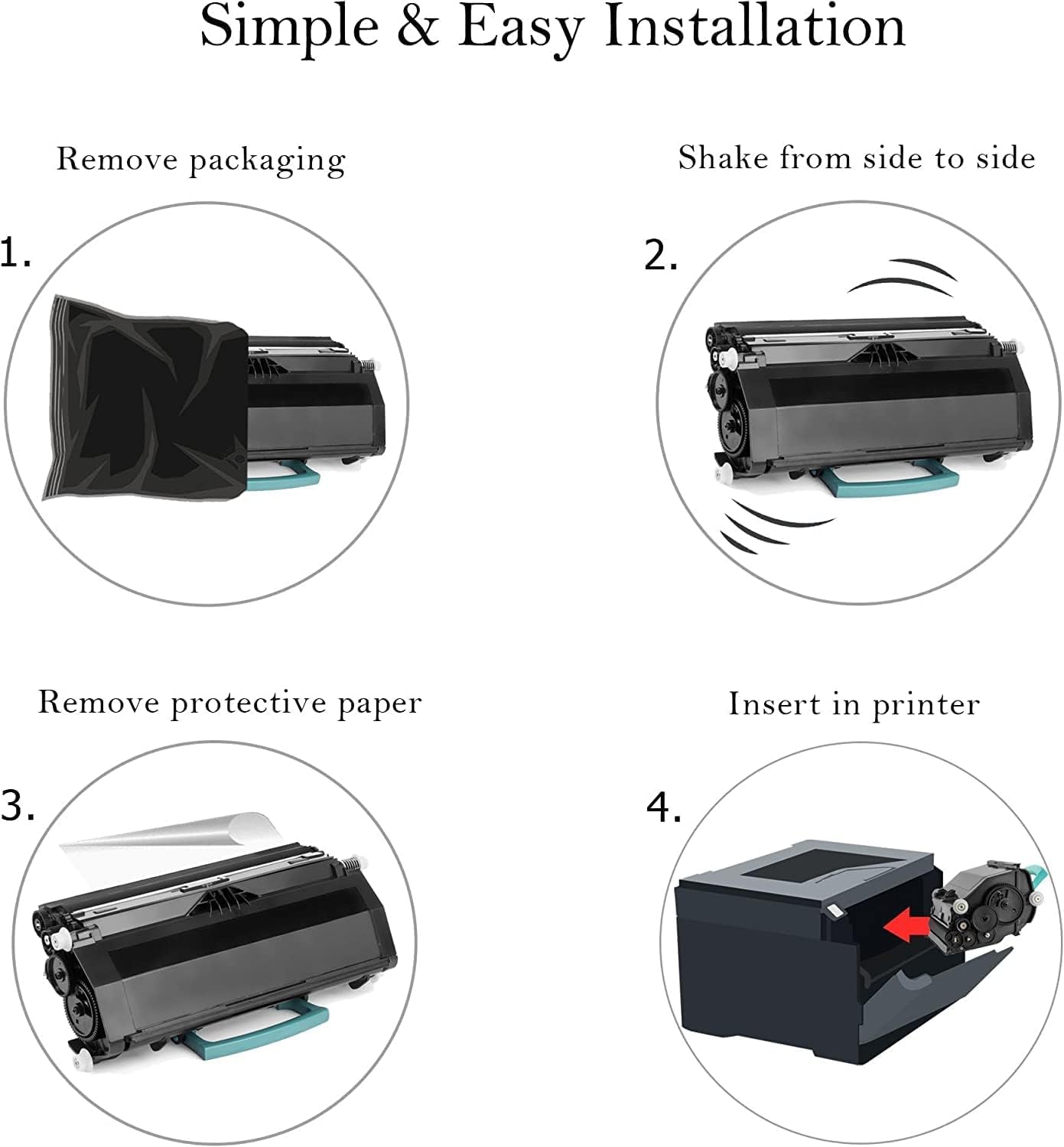 Cartlee Compatible Toner Cartridge Replacement for Lexmark E260 E260d E260dn E360 E360d E360dn E360dt E360dtn E460 E460d E460dn E460dtw E460dtn E460dw E462 E462dtn Laser Printers - 1 BK