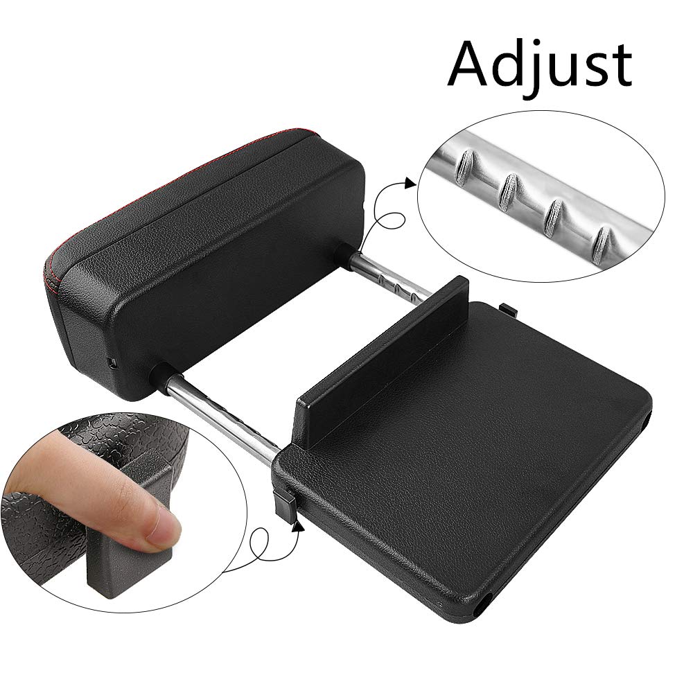 RASNAUTO Armrest Support Elbow Rest Pad Armrest Extender, Armrest Wrist Rest Box, Universal most Cars Models Black Line