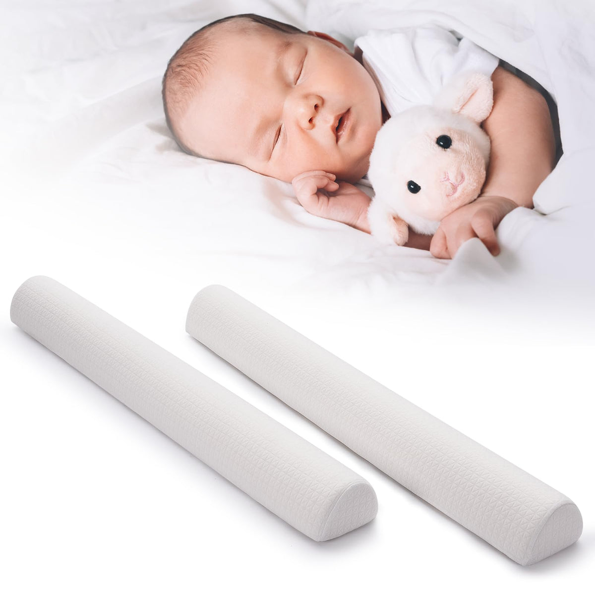 HAVARGO Bed Bumper for Toddlers Foam Bed Rail Guard with Non-Slip Bottom Washable Cover for Twin, Full, Queen and King Size Beds, 1 PC