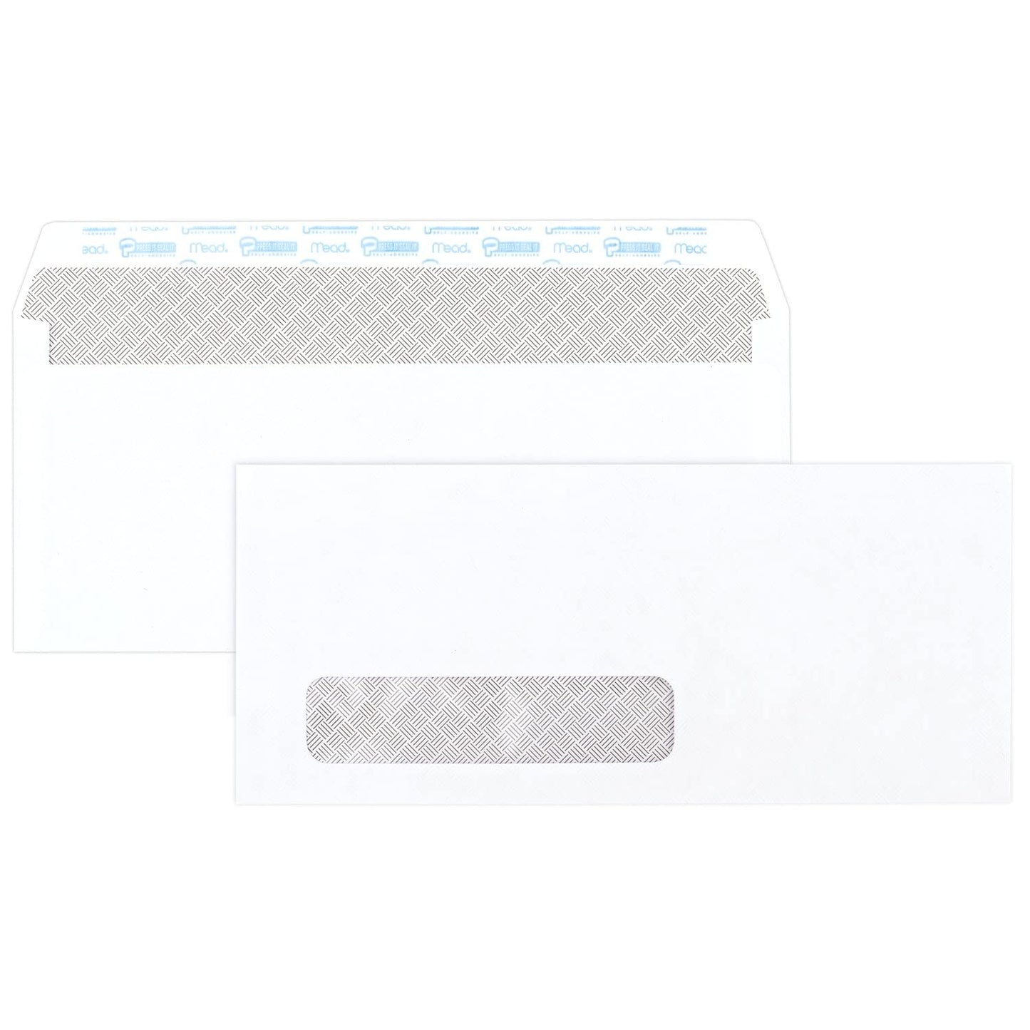Mead Window Envelopes, Business Envelopes, Self Seal #10, Single Left Window, Peel and Seal Envelopes with Window, Security Tinted White Envelopes, 500 per Pack (742022)