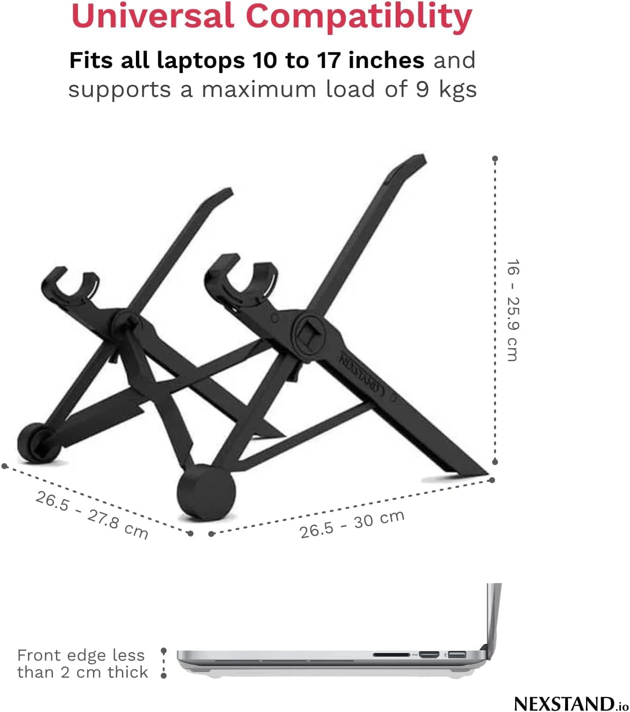 Nexstand Laptop Stand - Portable Foldable & Height Adjustable Universal Fit for MacBook and PC