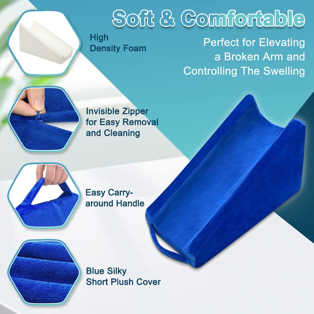 Arm Elevation Pillow Support Wedge Elevating Arm Medical Pillow Post Surgery Elevated Surgical Wedge Arm Pillows for Sleeping Elbow Therapy Wedge Foam Support Hand Elevator Broken Arm Wrist Recovery