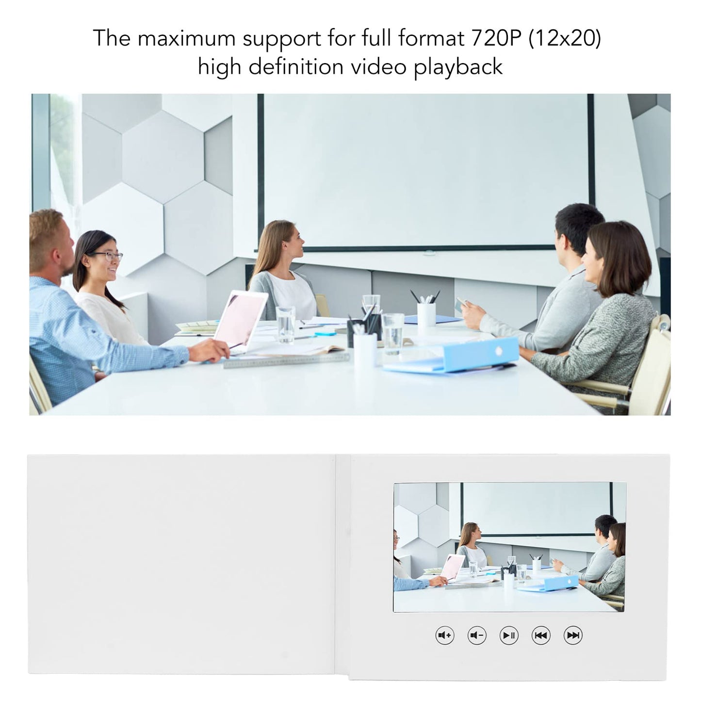 Video Greeting Card, Electronic Greeting Card with LCD Screen, 128M Memory Video Brochure for Father Day Mother Day Christmas Anniversary, Thanks Cards Rechargeable (7 Inch 1500mAh)