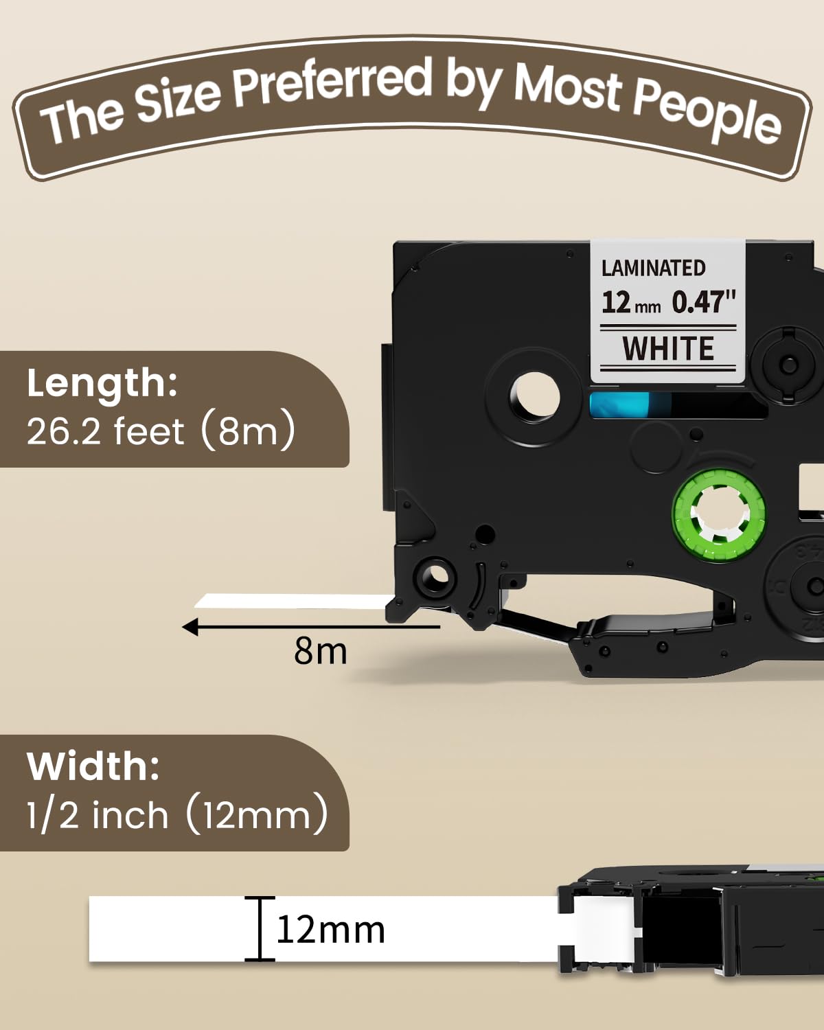 Greateam Tze-231 Label Maker Tape 12mm, Compatible with Tze Tape 12mm Black on White for Brother P Touch Label Maker D210 PTH110/BP H200/BP D220 D200 H100 Label Makers, 10 Pack