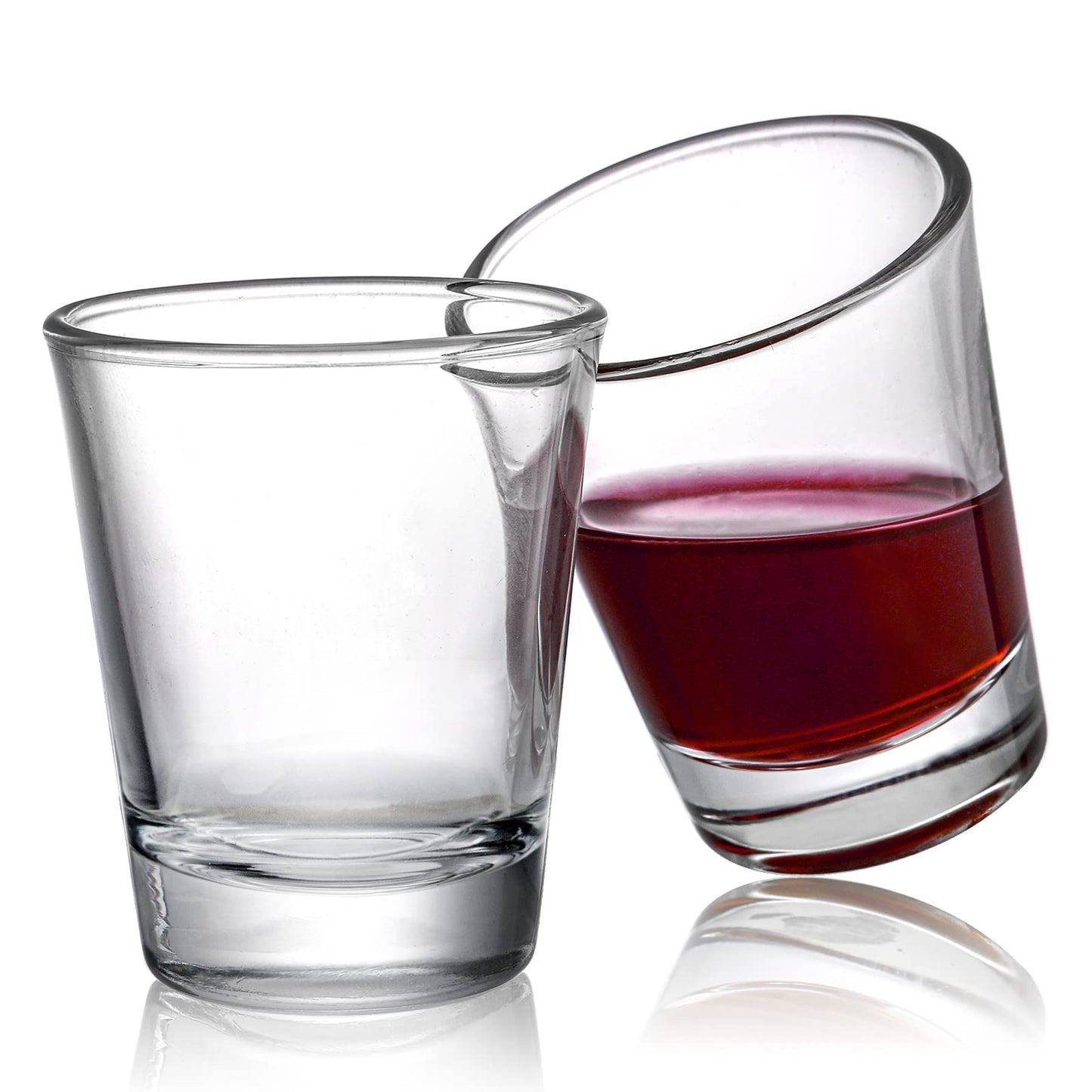 Tebery 30 Pcs 60ml Shot Glasses, 2oz Heavy Base Shot Glasses Sets, Round Glassware Shot Glass, Clear Glass for Vodka, Whiskey, Tequila, Espresso, Liquor