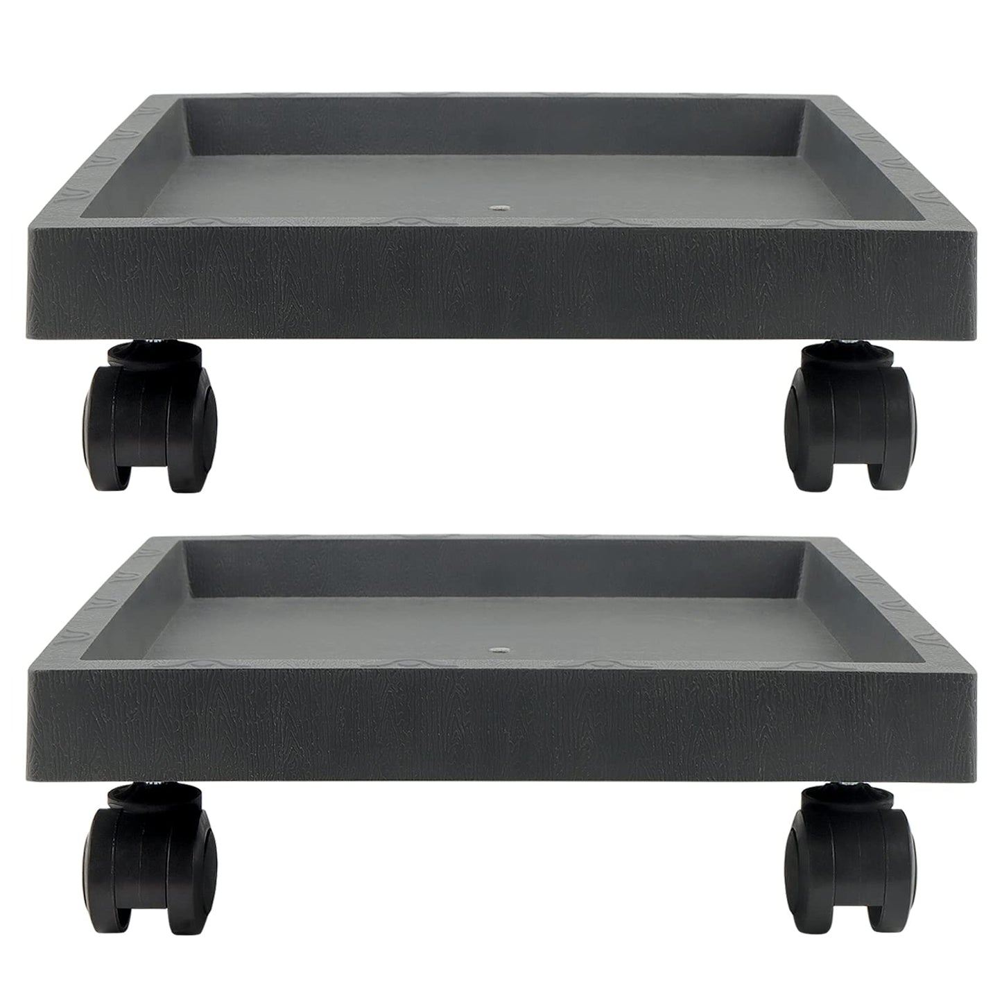 ZEONHEI 2 Packs 10 Inch Square Plant Caddy with Wheels, Heavy Duty Plant Dolly Saucer with Wheels, Rolling Plant Stand Wheeled Planter Caddy Tray for Moving Potted Plants
