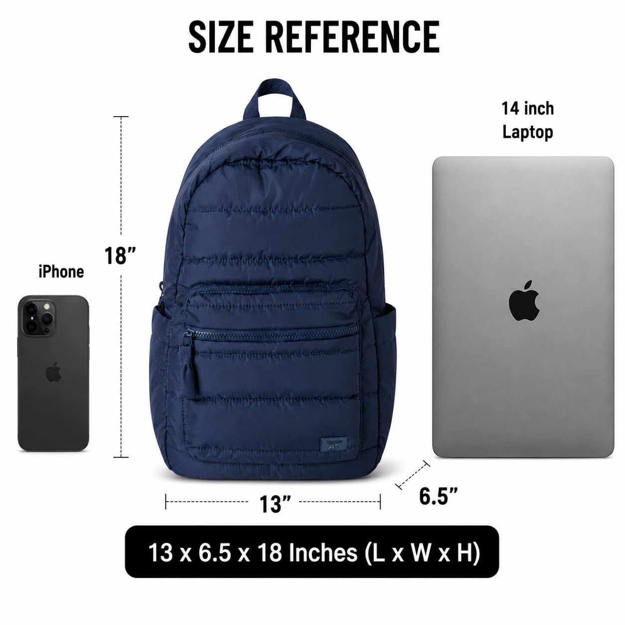 Reebok Backpack - Multipurpose Lightweight Carry On Everyday Laptop Gym Travel Commuter Backpack, Skyler Blue, One Size, Element School Backpack