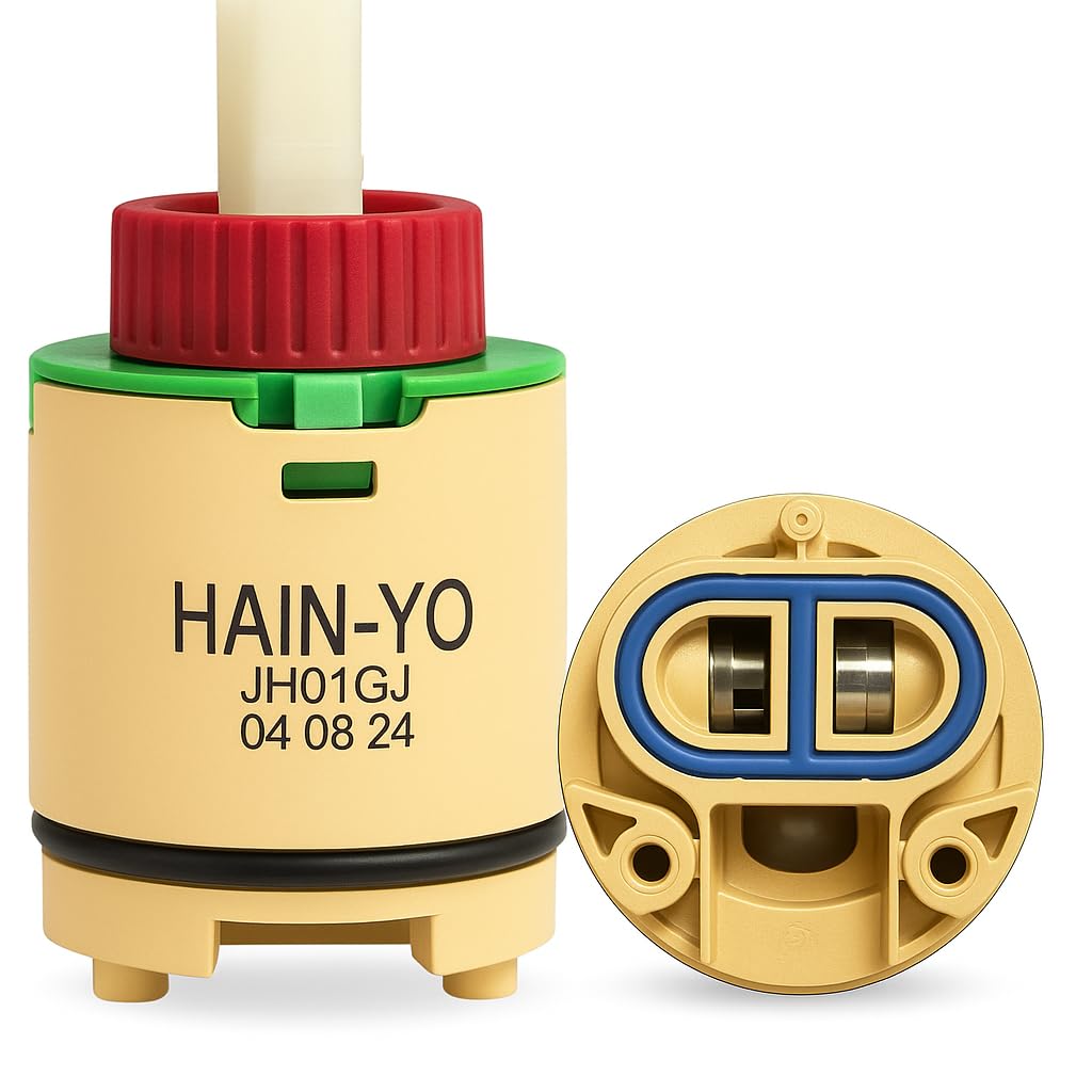 Hain-Yo HK-40/JH01GJ Glacier Bay, Lasco, Belanger & Sayco Faucet Cartridge Replacement - 40mm Universal Shower Valve, Multi-Color (Yellow/Red/Green) - Exact Fit, Leak-Free, OEM Quality