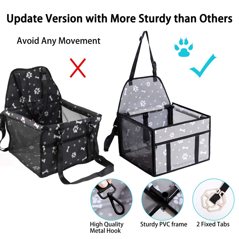 GENORTH Dog Car Seat Pet Booster Seat Pet Travel Safety Car Seat for Medium Dogs Up to 20lb,Breathable Folding Washable Travel Bags for Dogs or Other Pet