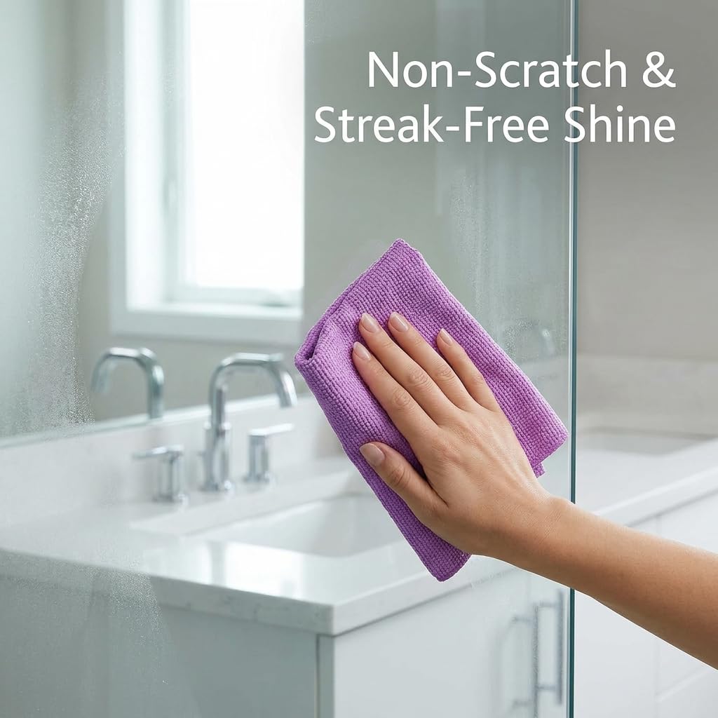 Vileda Actifibre Multi-Surface Microfibre Cloth 2ct (Pack of 12) | Streak-Free Shine | Use on Windows, Mirrors, Stainless Steel | Reusable & Machine-Washable