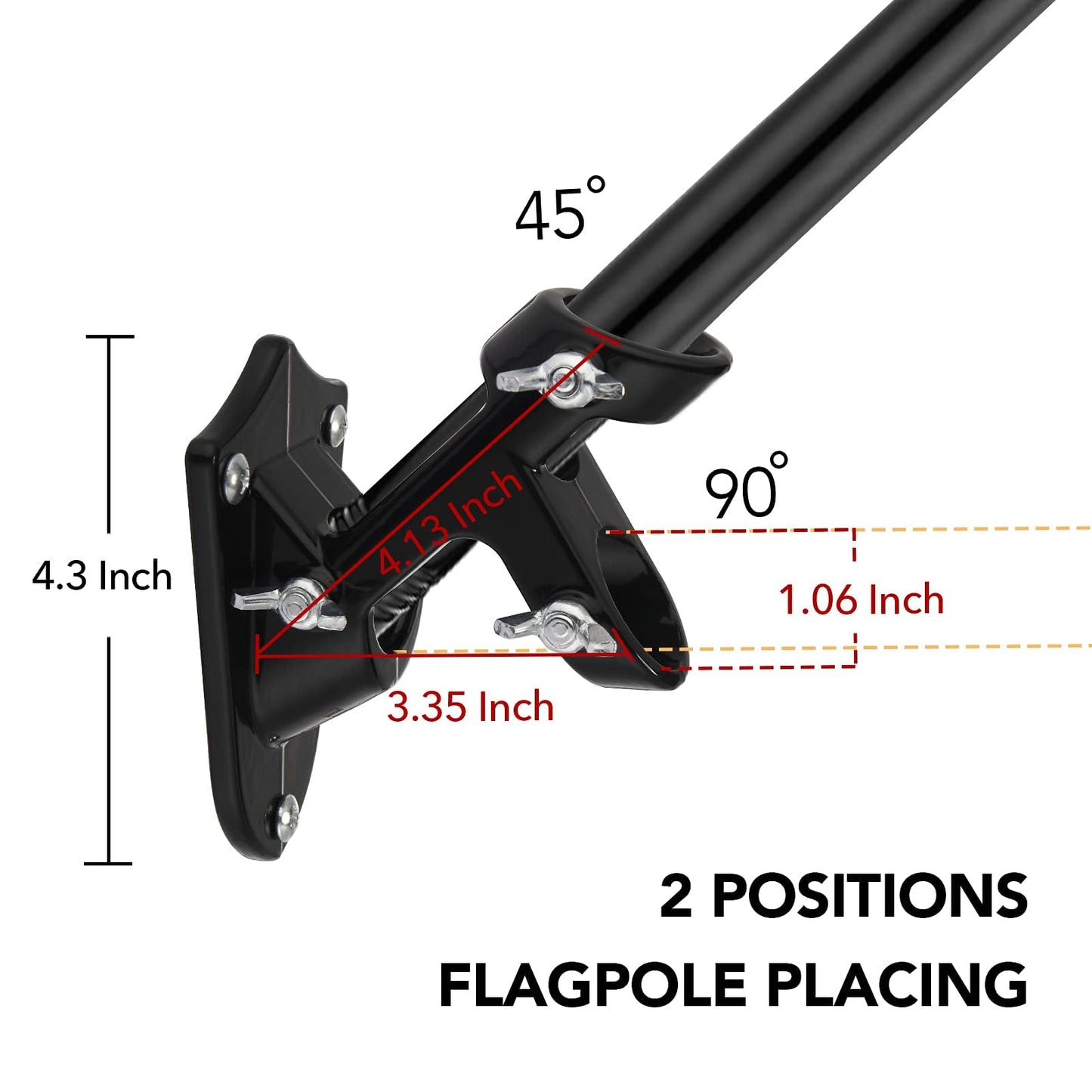 Yeesun Flag Pole,6FT Canada Flagpole with Mounting Bracket and 3’ x 5’ Canada Flag for House Porch & Outdoor Use,360° Tangle Resistant Technology and Wall Mount Flag Pole Kit (Black)