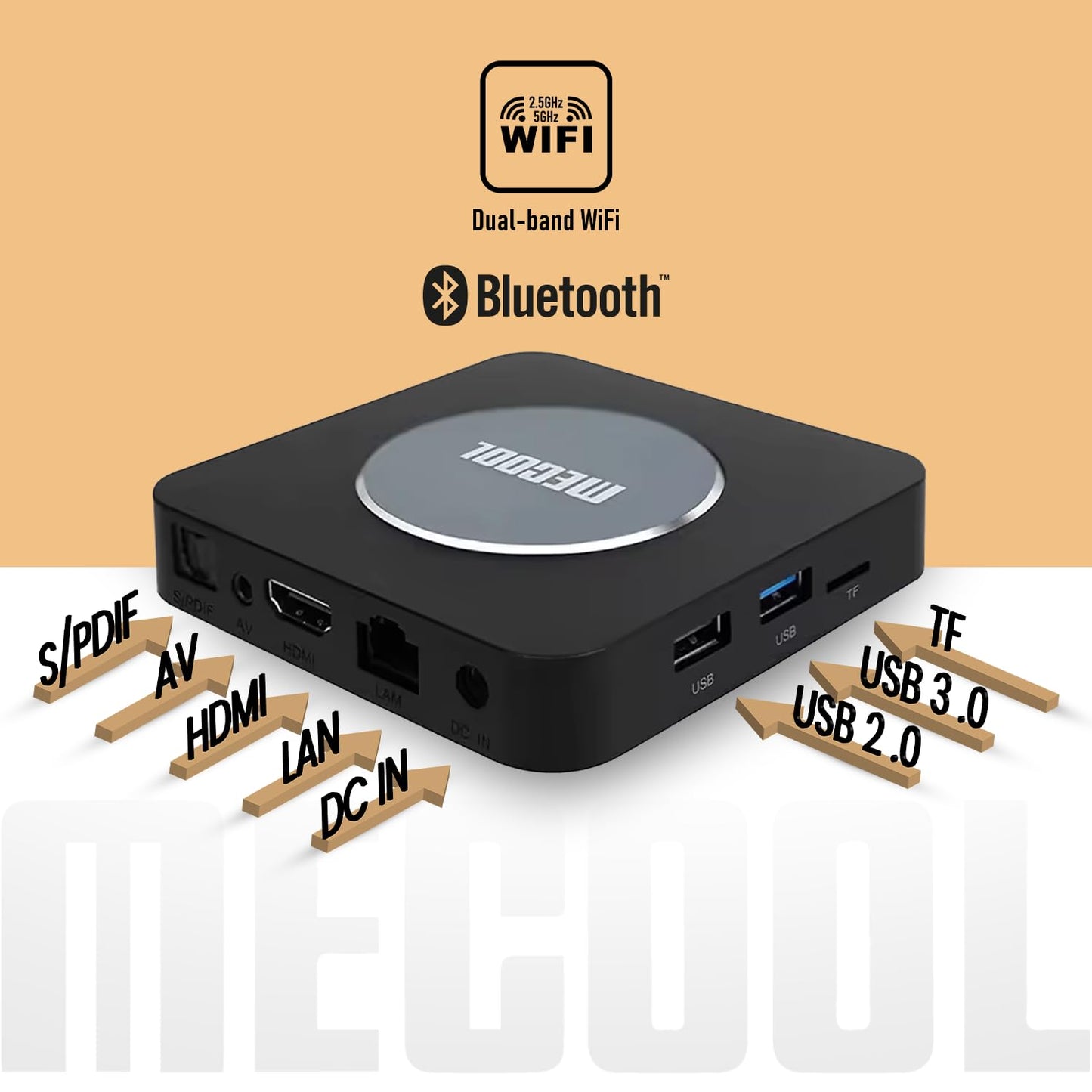 Android 11.0 TV Box, MECOOL KM2 Plus 2GB 16GB Smart TV Box with Netflix Certified, Google Assistant Dolby Atmos, TV Box 4K Support AV1, 2.4G/5G, Ethernet, WiFi 5, BT 5.0 with Amlogic S905X4