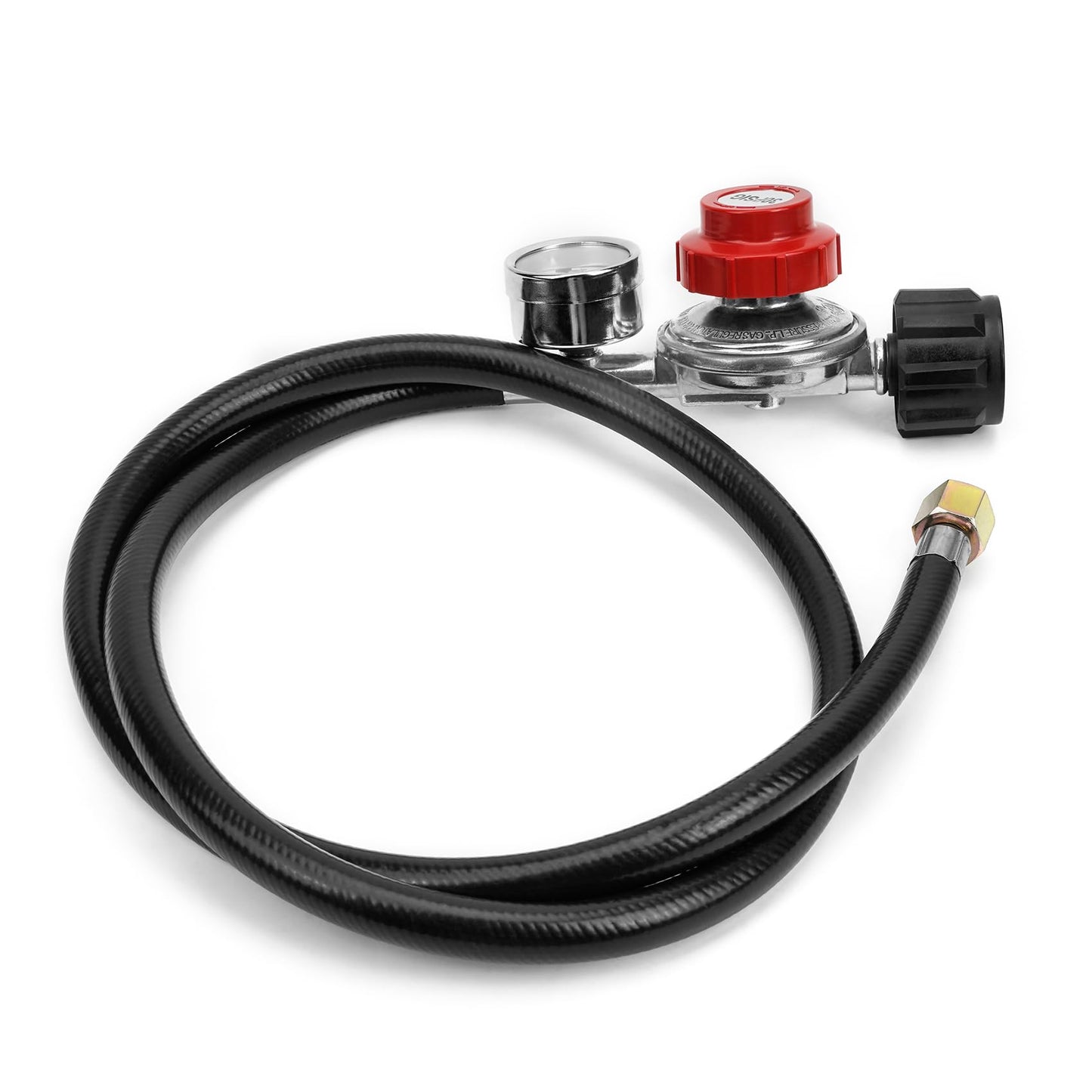 only fire 4Ft 0-30PSI Adjustable Propane Regulator with Tank Gauge QCC-1 Connection Hose for Grills, Turkey Fryers, Burner, Forge, Fire Pit etc