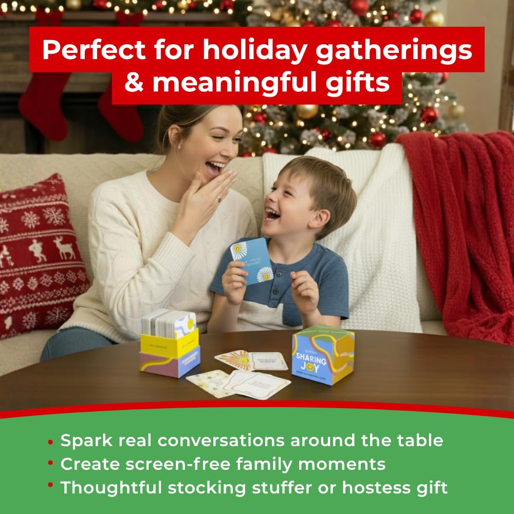 Big Life Journal Sharing Joy Family Conversation Cards - 150 Cards That Bring Families Closer Together, Put Down The Phones & Connect with Family, Meaningful Talk, Great for Dinner Table, Road Trips