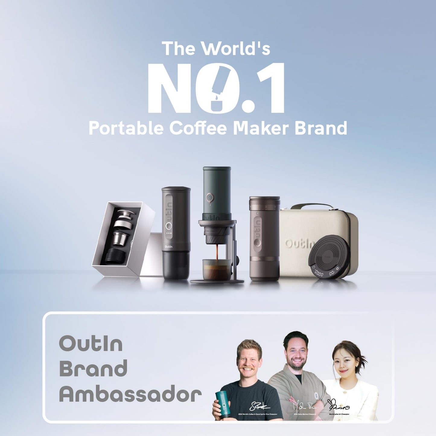 OutIn Nano Portable Electric Espresso Machine Carrying Bag, Waterproof Sturdy EVA Electronic Coffee Maker Storage Case with Comfortable Hand Hold Belt, Suitable for Travelling, Office, Camping
